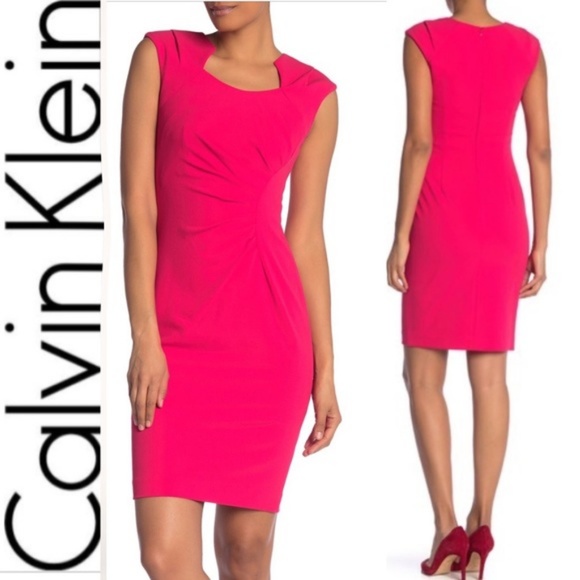 Calvin Klein Dresses & Skirts - Calvin Klein-Womens Size 12-Pink Coral Ruched